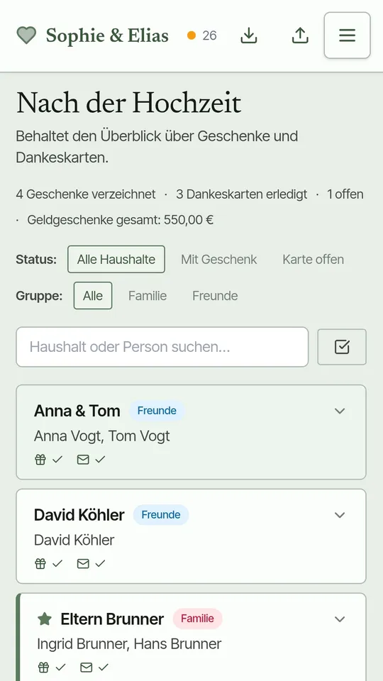 Nach der Hochzeit — Screenshot