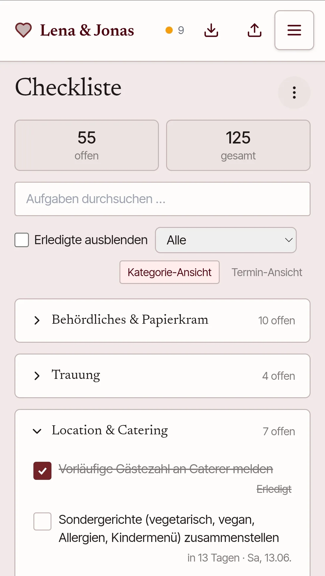 Checkliste — Screenshot