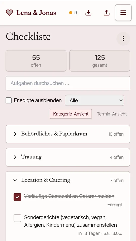 Checkliste — Screenshot